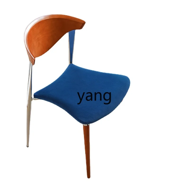 

Yjq Vintage Solid Wood Chair Backrest Stool Designer Model Dining Chair Internet Celebrity Ins Leisure Desk Chair