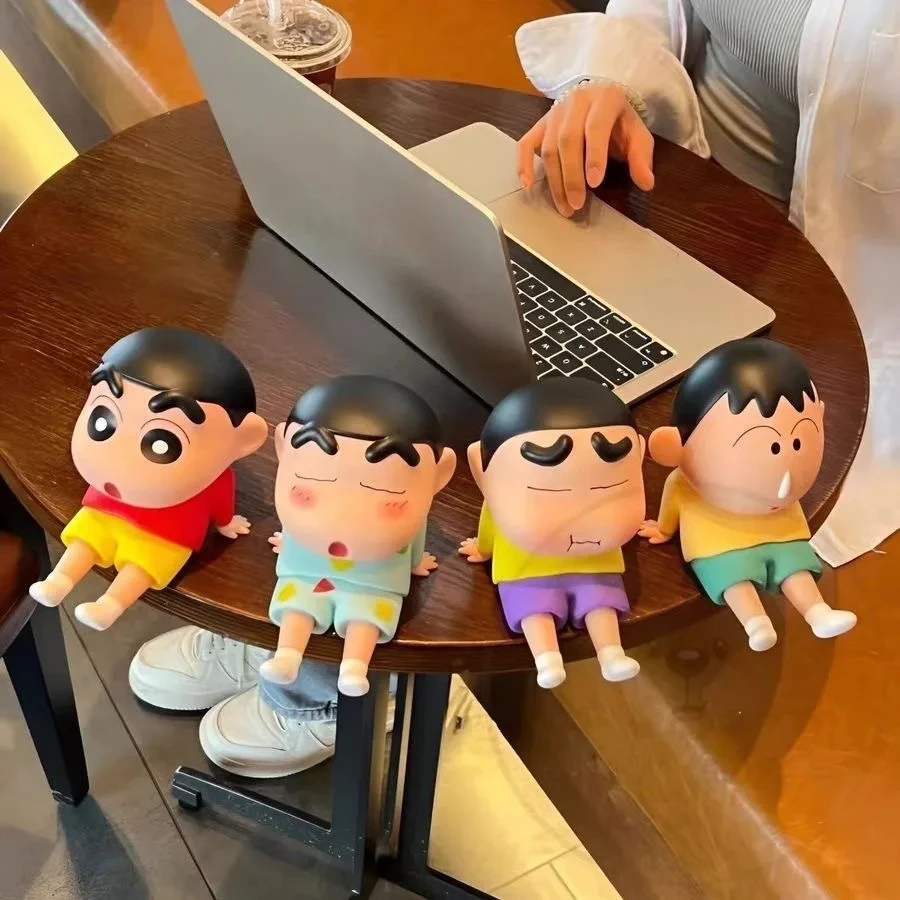 12CM 2024 Anime Crayon Shin-chan Boochan Q version Kawaii Figure Model Toys Doll Mobile phone holder Collect Ornaments Gifts