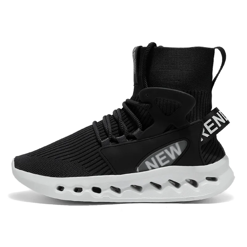 Trendy Men High Top Sock Shoes Breathable Mesh Thick Sole Trend Man Sneakers Fashion Youth Casual Running Sports Shoes for Men view 2