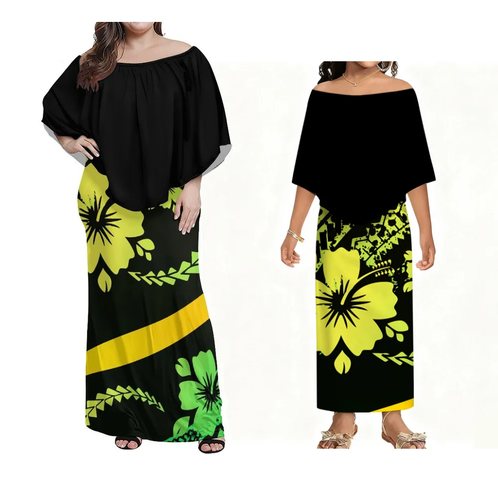 Pacific Art Island Retro Pattern Women'S Slim-Fit Dress Plus-Size Holiday Party Evening Dress Mother-Daughter Dress Girls' Dress