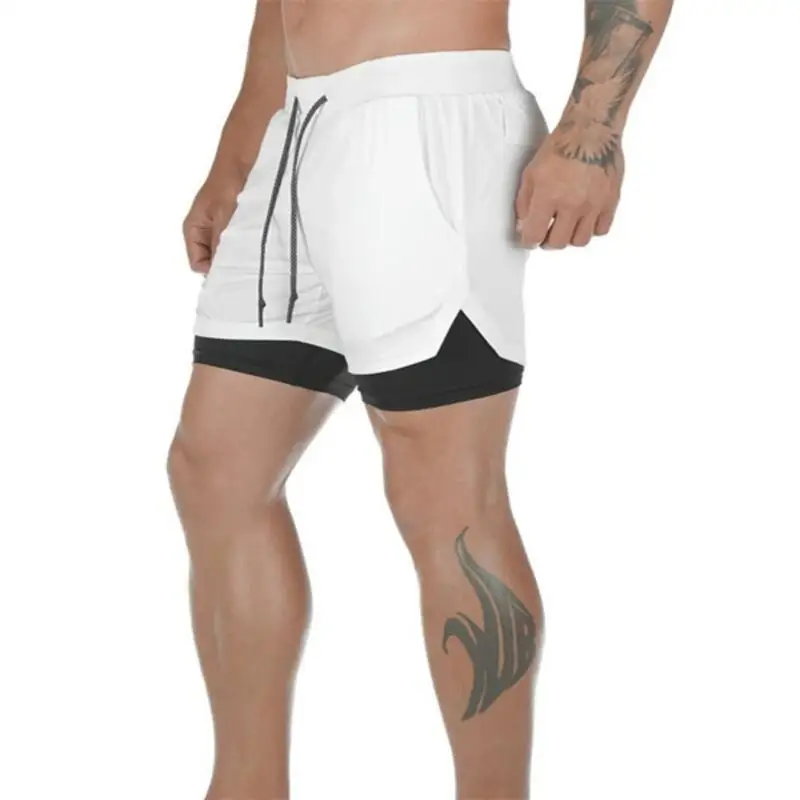 Men Running Shorts 2 In 1 Double-deck Sport Shorts Sportswear Gym Fitness Short Pants Training Jogging Bottom Men's Clothing