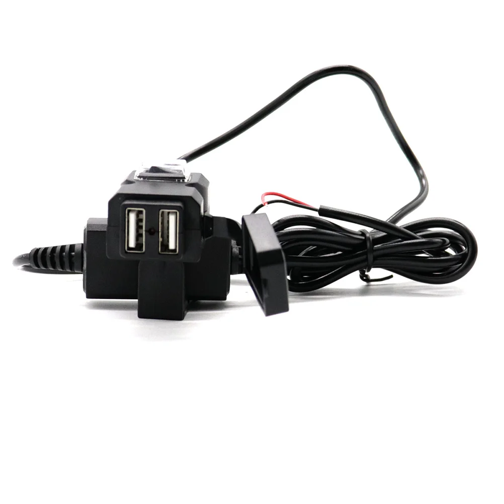 

Motorcycle USB Adapter Dual USB Waterproof Power Socket Black Charging GPS Tablet Camera Smartphone Digital Devices