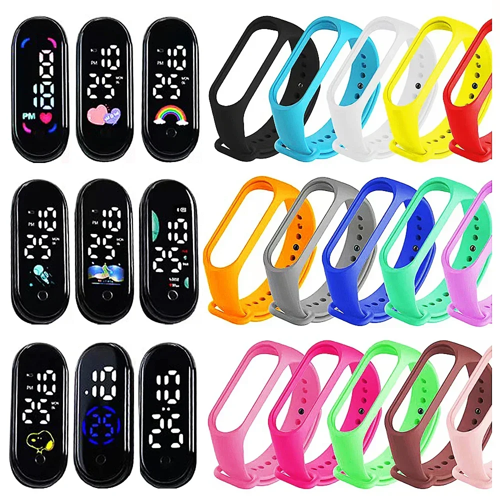 Montres LED intelligentes étanches pour enfants, écran tactile, bracelet de sport de plein air, électronique numérique, horloge pour garçons et filles