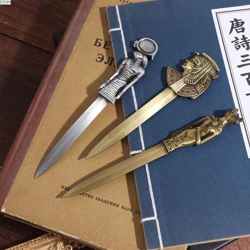 Egyptian Pyramid Pharaoh Envelope Opener Letter Opening Tool DIY Crafts Tool Express Opener Metal Ancient Home Office Supplies