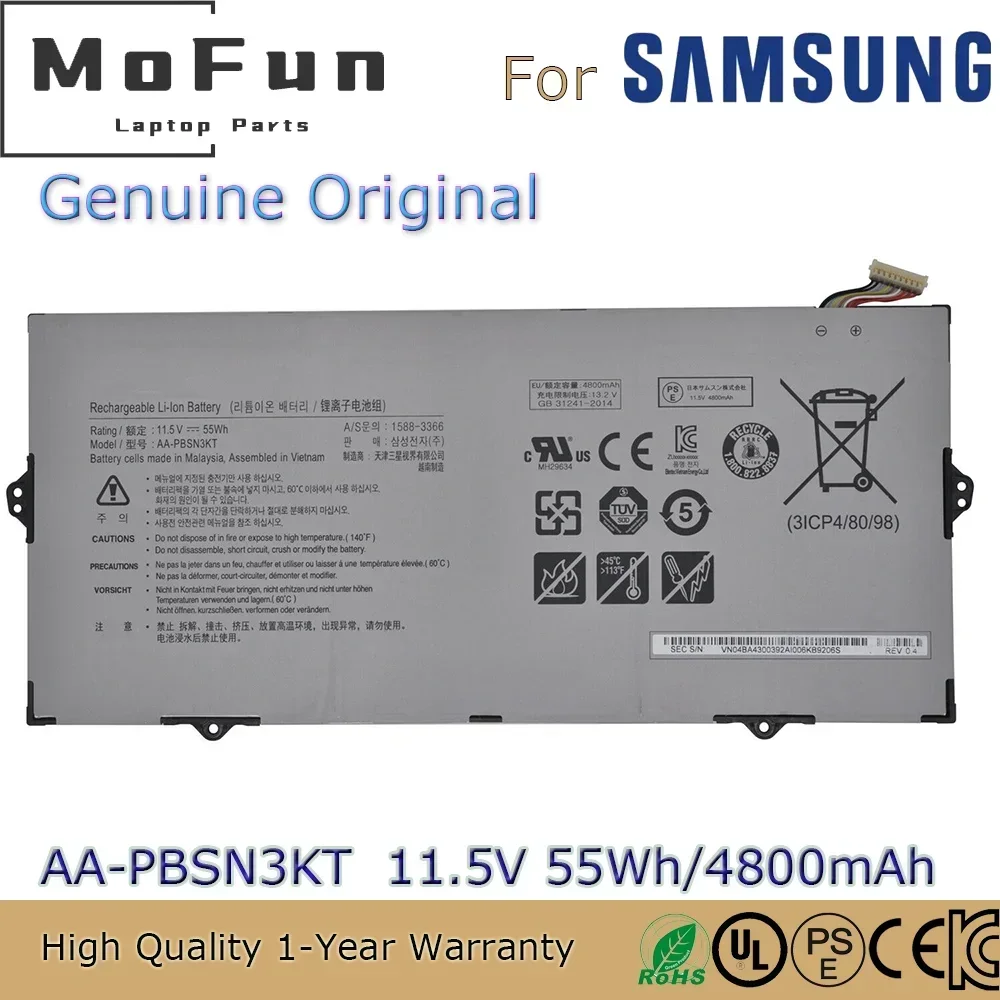 AA-PBSN3KT 11.5V 55Wh Laptop Battery for Samsung NT930MBE NP930MBE NP730XBE 750XBE