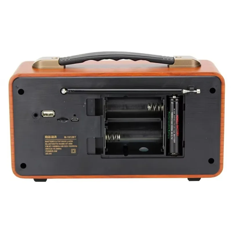 M-1912BT خمر المحمولة Am Fm Sw راديو سمّاعات بلوتوث سطح المكتب الخشبي HIFI Soundbox دعم BT محرك USB TF بطاقة التشغيل #5