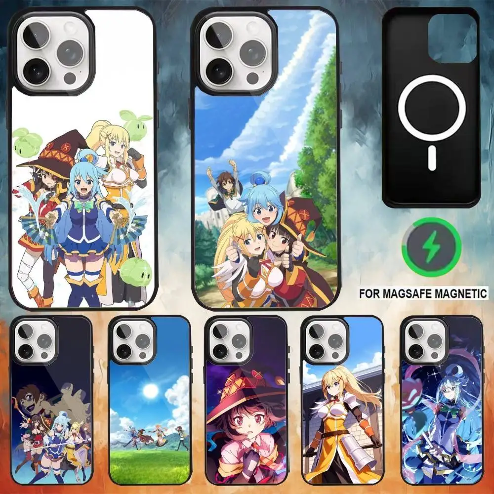 

Anime K-KonoSubaS Phone Case For iPhone17,16,15,14,13,12,11 Plus,Pro Max Magnetic For Magsafe Wireless Charging