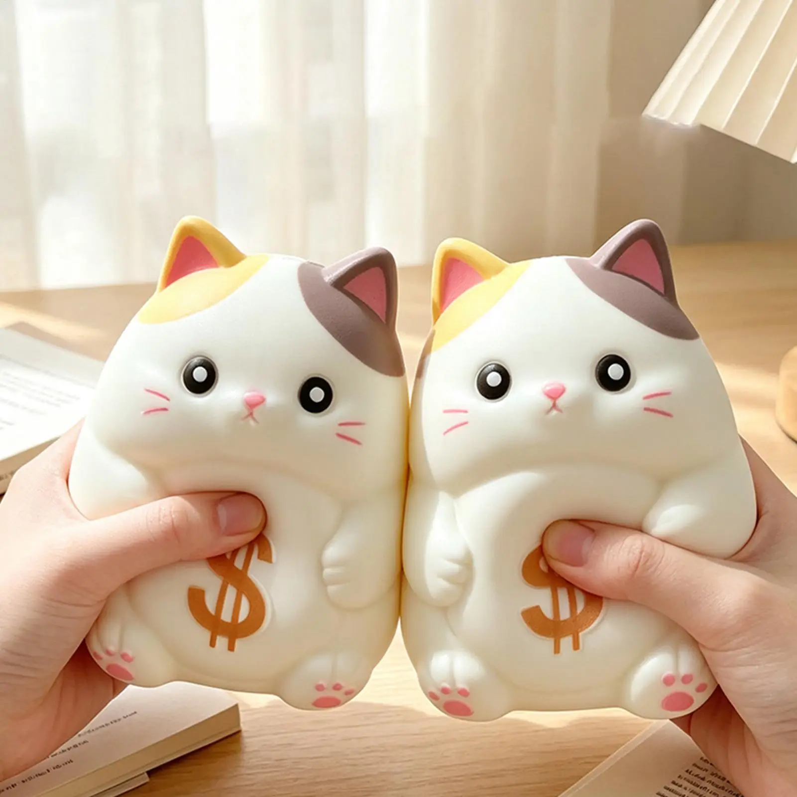 握って遊ぶおもちゃ、柔らかい素材で富をもたらす、猫の形、ゆっくりと膨らむ、感覚を刺激する、指で握るボール、大人も子供も楽しめる、ストレス解消に、自宅やオフィスで。