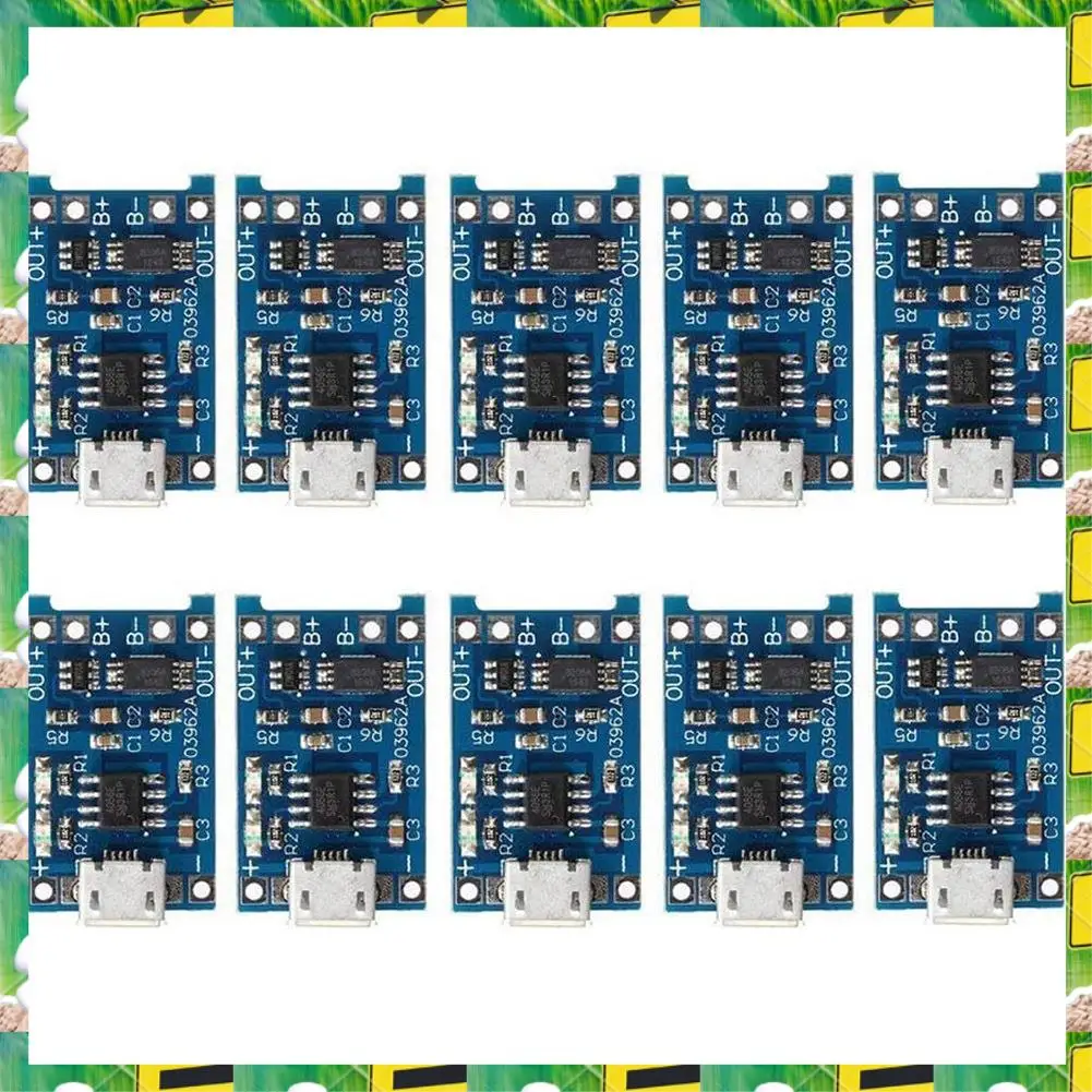 3C Electron 10Pcs 5V 1A 18650 Lithium Battery Charging Board TP4056 Lithium Battery Charging Board Micro-USB Charge Module Prote