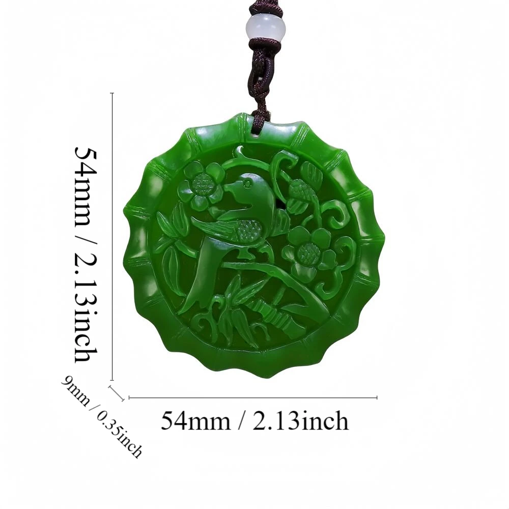 

Natural Green Hetian Jade Magpie Pendant Jasper Necklace Pendants Charm Accessories Talismans Jewelry Fashion Amulet Gift