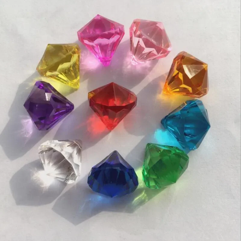 Colorful Faux Diamond Jewels Treasure Chest Pirate Acrylic Crystal Gems Cosplay Props Halloween Party Wedding Birthday Cosplay image 5