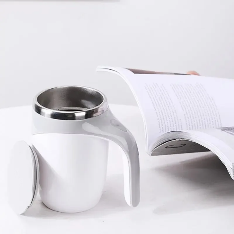 Automatic Stirring Cup Magnetic Mug Stainless Steel Coffee Mixing Cup Blender Lazy Milkshake Rotating Magnetic Water Cup Mixer