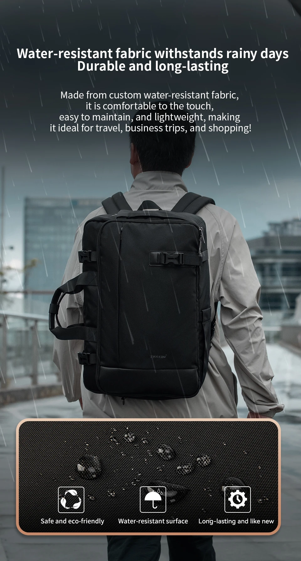 Tigernu Reiserucksack Herren Handtaschen Laptop-Rucksack für 17-Zoll-Laptops Schultertasche Reisetasche 3-in-1-Taschen für Herren Schultaschen Rucksack – Detail 9