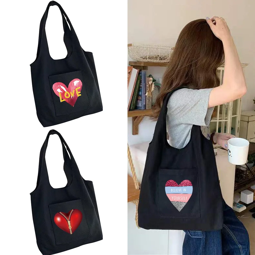 

Ladies Commuter Vest Bag Shopping Canvas Bag Casual Vacation Cotton Groceries Fashion Handbag Handbags School Bags