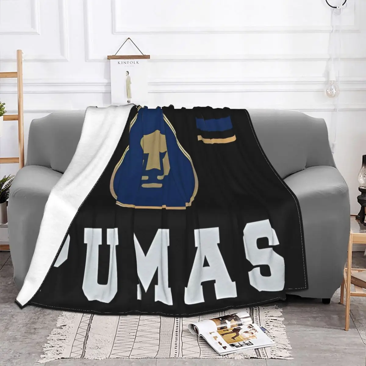 Pumas Unam - Mexican Soccer Ultra Soft Fleece Throw Blanket for Bedroom, Car Couch Quilt, Warm Flannel