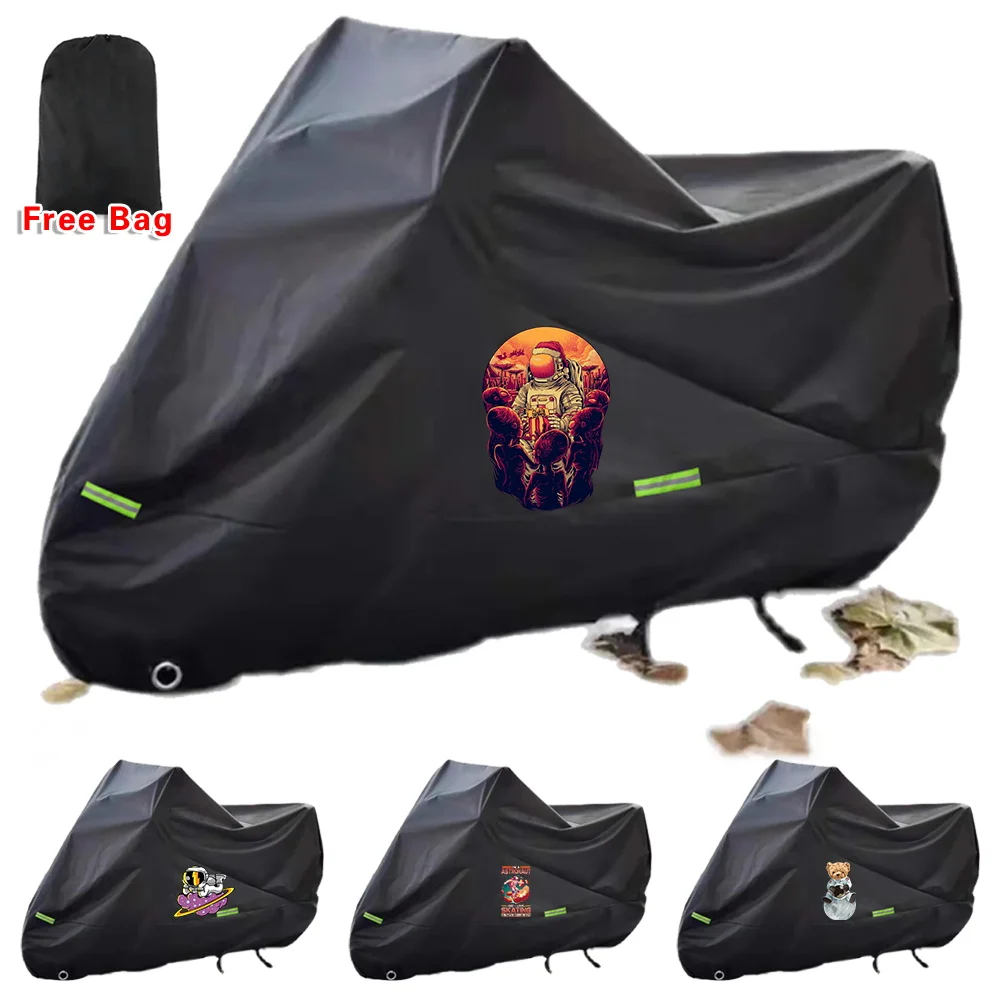 Motorcycle Cover Universal Outdoor Uv Protector Print Astronaut Series Bike Rain Dustproof Scooter Covers Waterproof