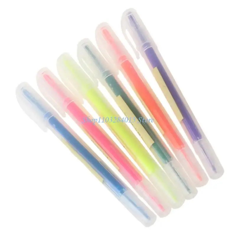 

R6FF 6 шт. акварельная гелевая ручка милый маркер с однотонным акцентом и чернилами для гладкого письма