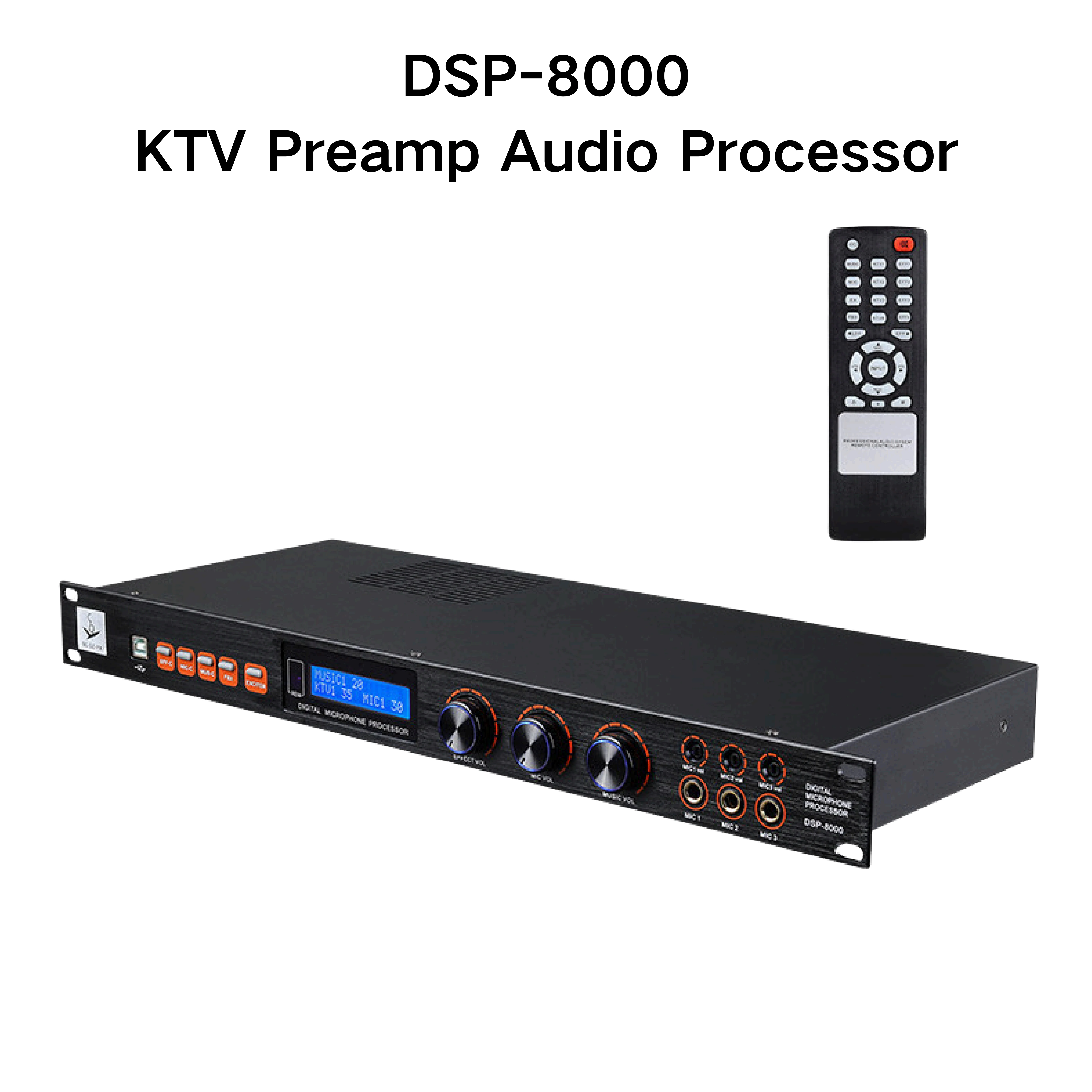 DSP8000 KTV Preamp Amplifier Professional Microphone Effects Processor oke Microphone Reverb Unit