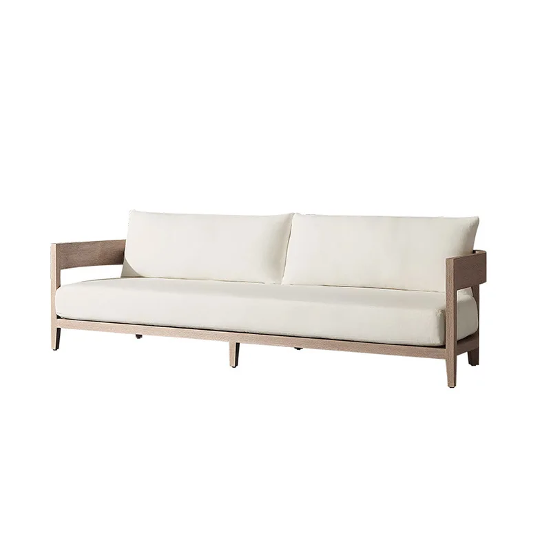 

Furniture Residential Backyard Sofa Solid Teak Wood Garden Sofa Teak Frame With Waterproof Fabrics