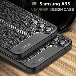 For Samsung A35 Case Cover Samsung Galaxy A35 5G New Capas Phone Bumper Back Shockproof TPU Soft Leather For Fundas Samsung A35