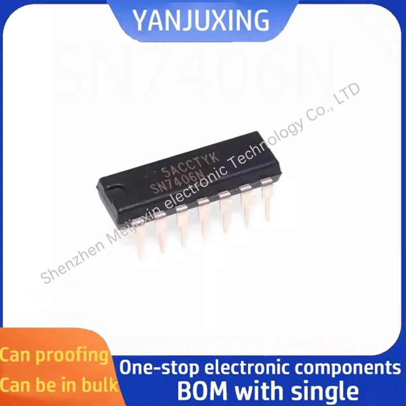 5pcs/lot SN7406N DIP-14 Six inverter buffer/driver chips in stock