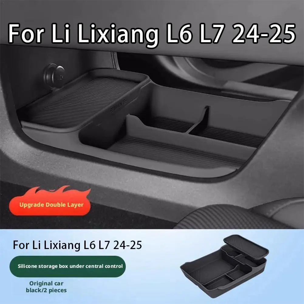 

Для LIxiang L7 L6 двухслойный ящик для хранения под центральной консолью, противоскользящий ящик для хранения с защитой от царапин, аксессуары для салона автомобиля