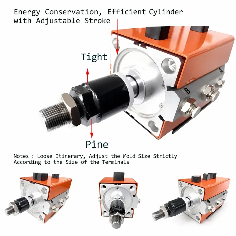 1.3T Pneumatic Terminal Crimping Machine 0.25-10mm2 Tubular Wire Ferrule Cold Press Crimper Pliers Electrician Tool