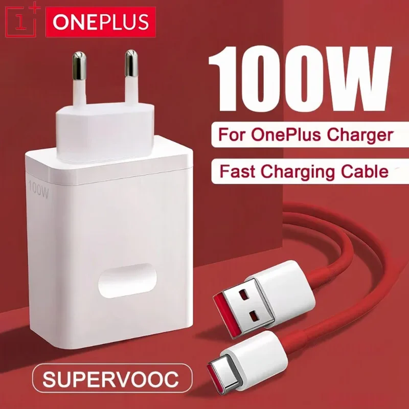 

Oneplus 100W Super Fast Charging Original Phone Adapter USB To Type C Cable For Oneplus 13Pro 13r 12r 12 11 10 EU Plug Hot Sell