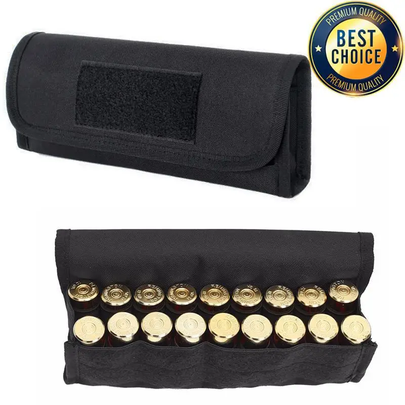 18 Round Tactical Shell Holder Ammo Bag Hunting Shooting Outdoor Molle Waist Bag 12/20 Gauge Shotgun Cartridges Bullet Pouch