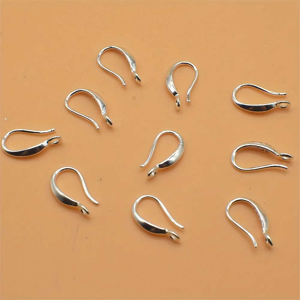 925 Silver Plated Engraved Ear Hooks for DIY Jewelry Making
