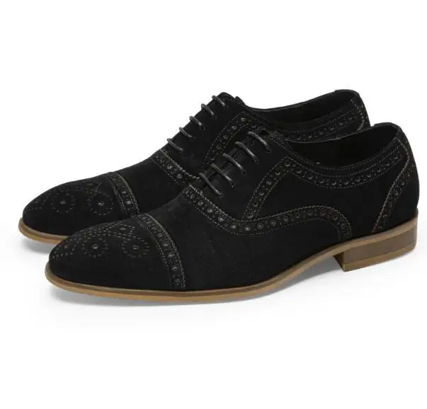 Moraima Snc Retro Formal Business Leather Shoes Men's Genuine Leather Oxford Shoes Round Toe Lace-up Dress Shoes Black Coffee