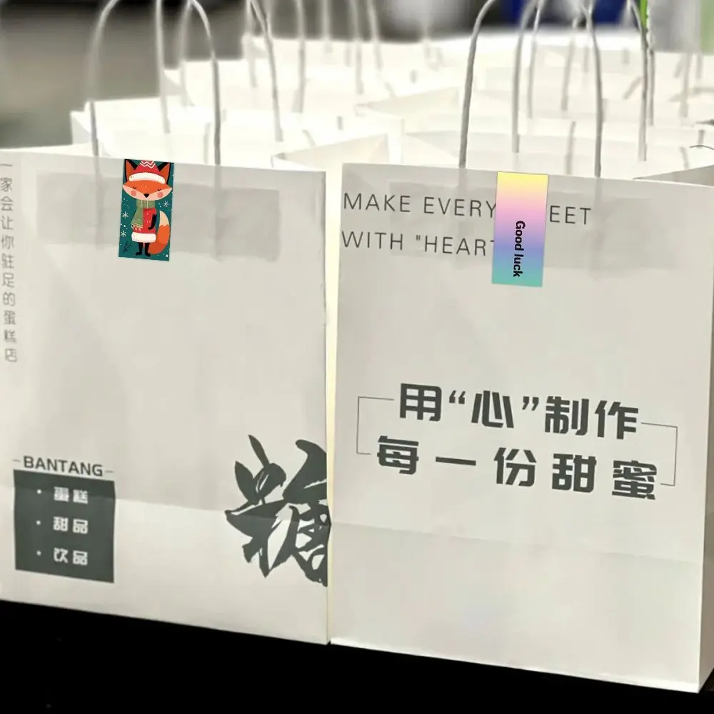 120 قطعة متعدد الألوان عيد ميلاد سعيد ملصقات نمط مختلط 7.6*2.5 سنتيمتر ختم تسميات شجرة عيد الميلاد الغزلان DIY بها بنفسك اكسسوارات