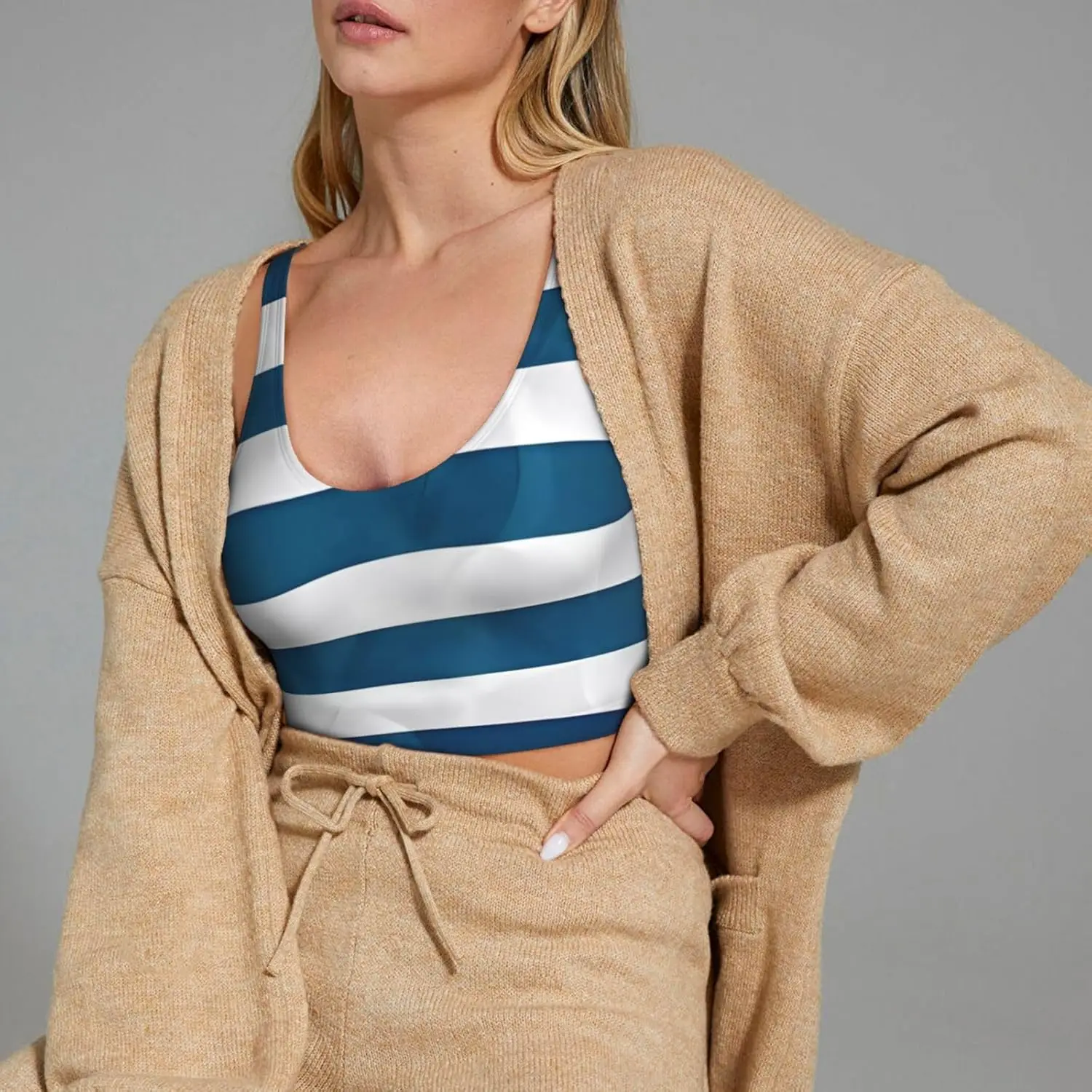 Спортивный жилет для женщин, бесшовный удобный жилет для йоги со съемными подушечками - греческий флаг