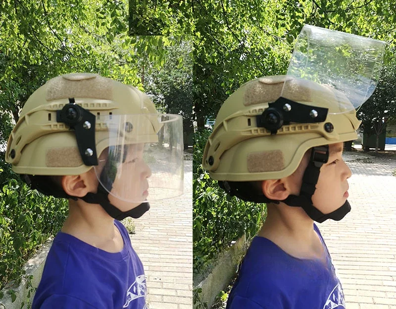 Children's helmet, youth CS field, outdoor with protective face mask