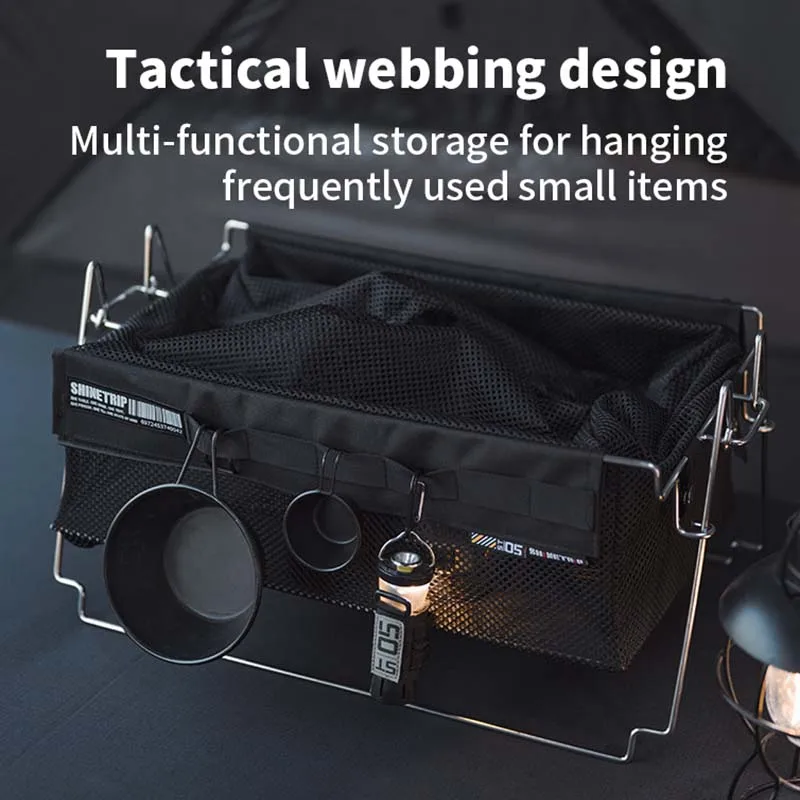 Shine Trip 05 Tactical Wind Detachable Outdoor Camping Portable Folding Storage Basket Light Stand image 4