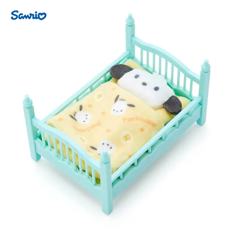 Japan Sanrio Kuromi Mymelody Cinnamoroll Doll Mini Bed Sofa Furnishings Decorative Ornaments Anime Action Figures Model Toys