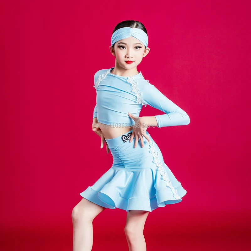 Rumba Cha Cha Samba Latin Dance Costume Girls Latin Dance Clothes Kids Salsa Dance Dress Child Ballroom Tango Dresses Standard