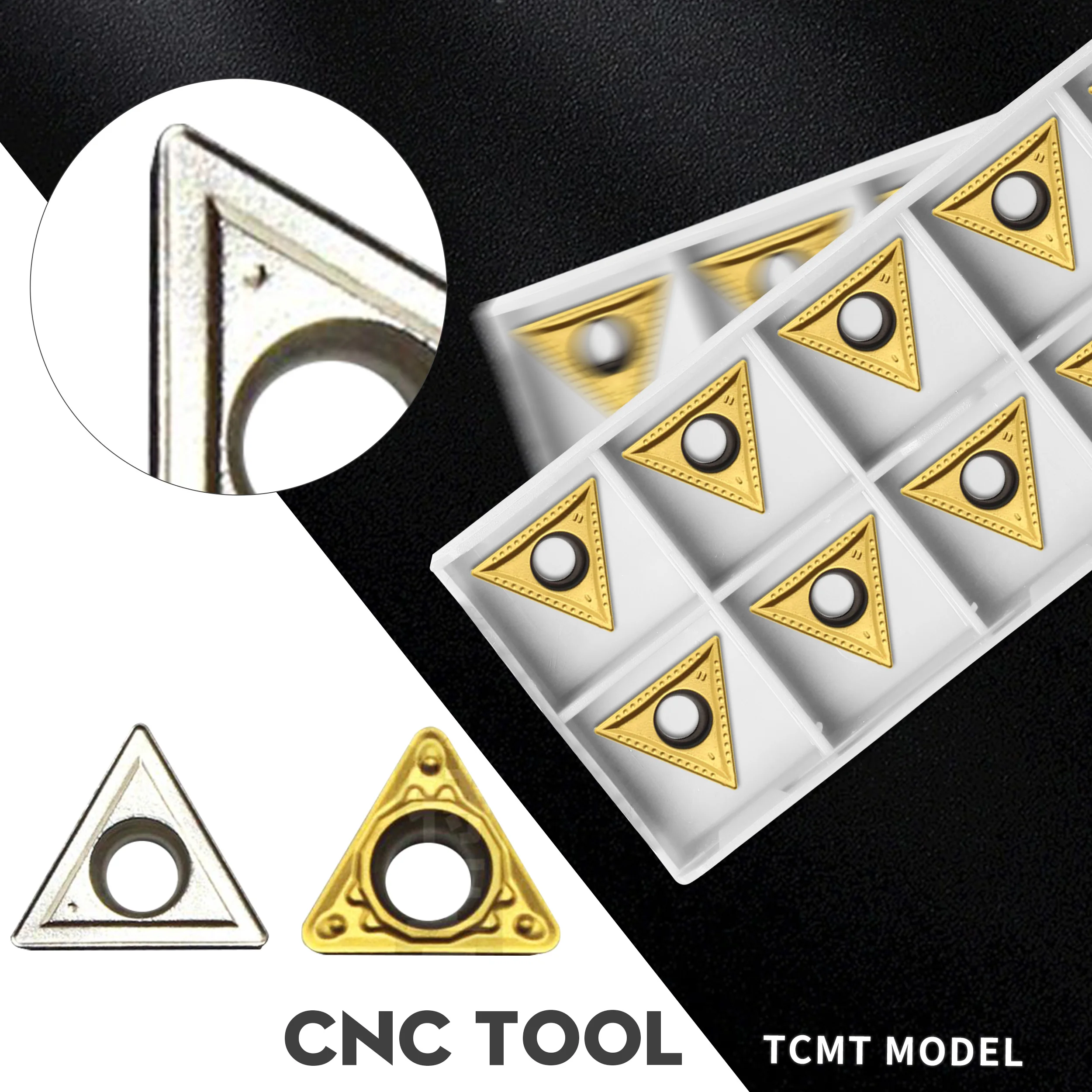 TCMT090204 TCMT110204/08 TCMT16T304/08 HQ/MT Triangular Internal Boring Inserts High Quality Cermet Coated Blades CNC Lathe Tool