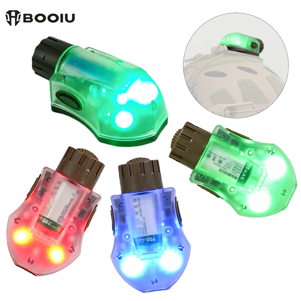 booiu-戦術ヘルメット用ライト、赤外線信号灯、防水仕様、サバイバル用、安全信号灯、屋外サイクリング用、多機能ストロボライト。