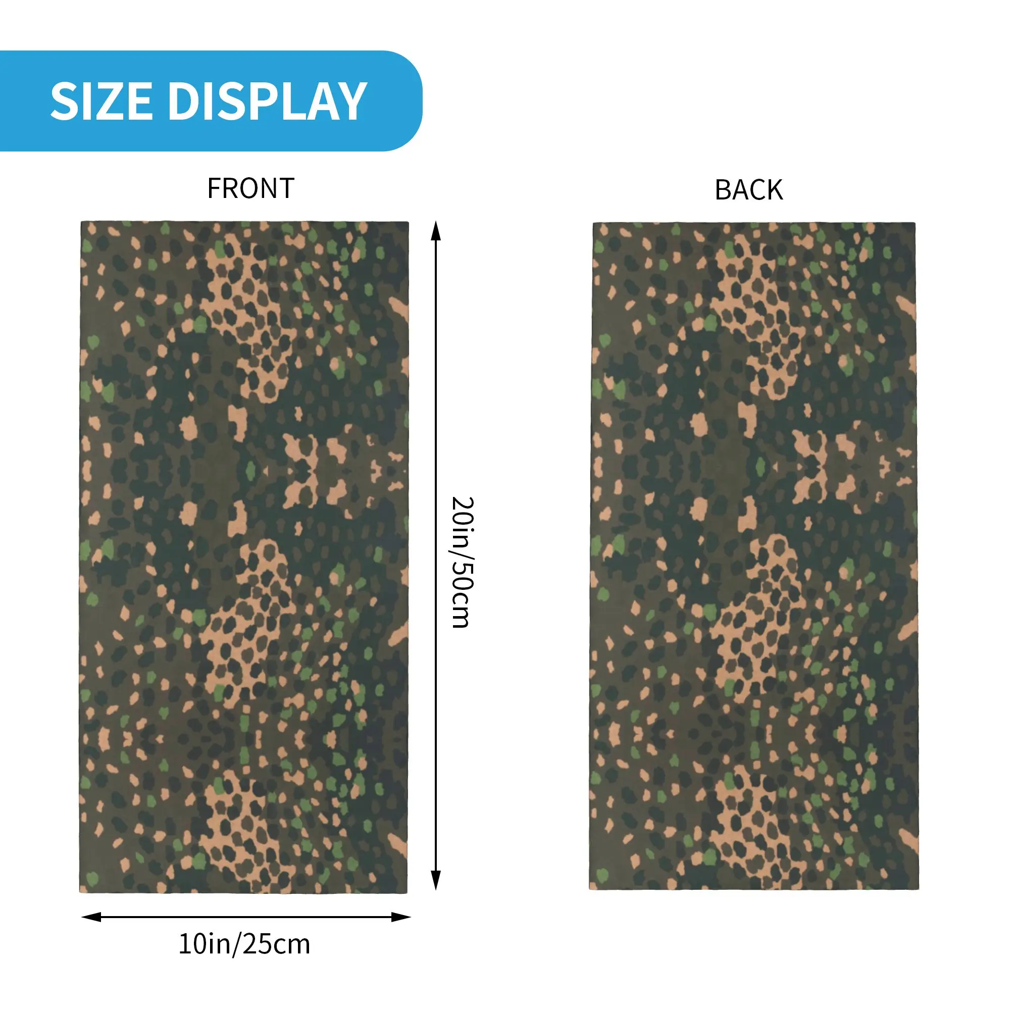Custom Pea Dot Camo Camouflage Bandana Neck Warmer Women Men Winter Ski Hiking Scarf Gaiter Multicam Military Face Cover