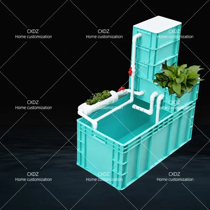 SS Turtle Tank with Filter Feeding Box Waterless Ecological Swamp Habitat Aquarium for Turtles Fish Breeding Container