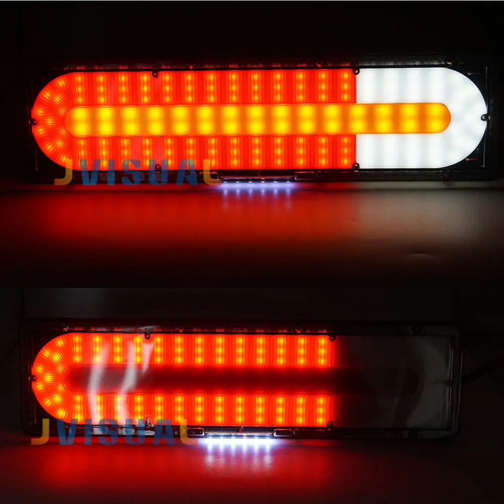 2Pcs Truck taillights 24V light guide LED Flowing turn Signal Lamp Waterproof For Lorry Trailer Warning Stop Reverse Fog Lights