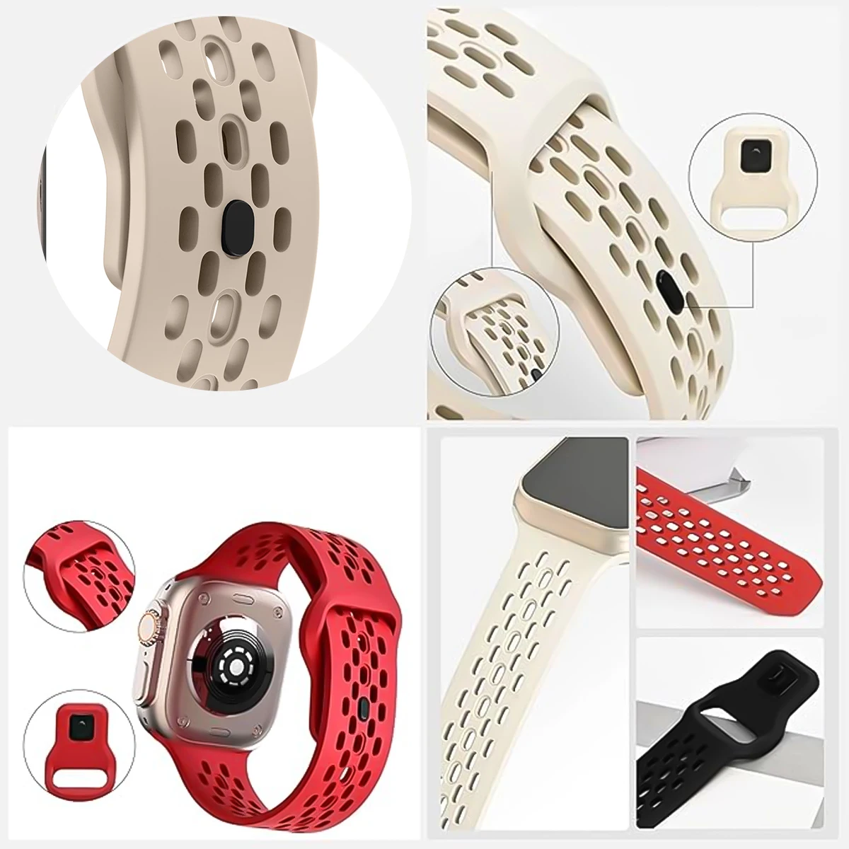 Silicone band For Apple watch Strap 45mm 41mm 44mm 49mm 40mm 38 42mm 46mm bracelet correa iwatch Series 10 9 8 7 6 5 3 SE Ultra