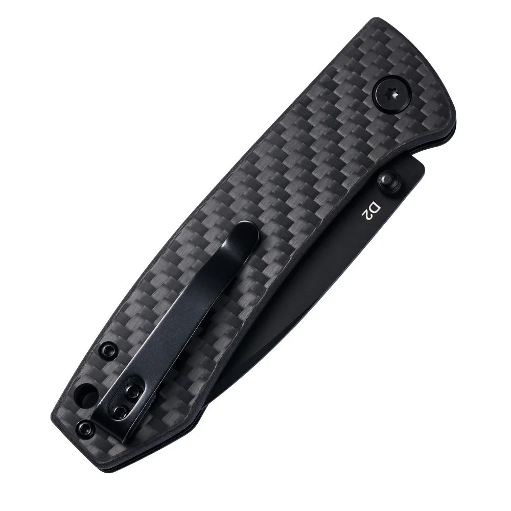 FREETIGER FT2103 D2Folding Knife Carbon Fiber Handle Outdoor Hunting Survival Tactical Hunting EDC Pocket Clip Camping Knives