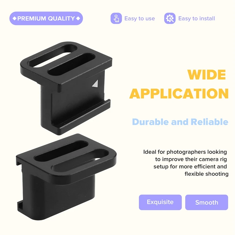 Best-Cold Shoe Mount Adapter 90° Degree Angle For DSLR Camera Cold Shoe Base