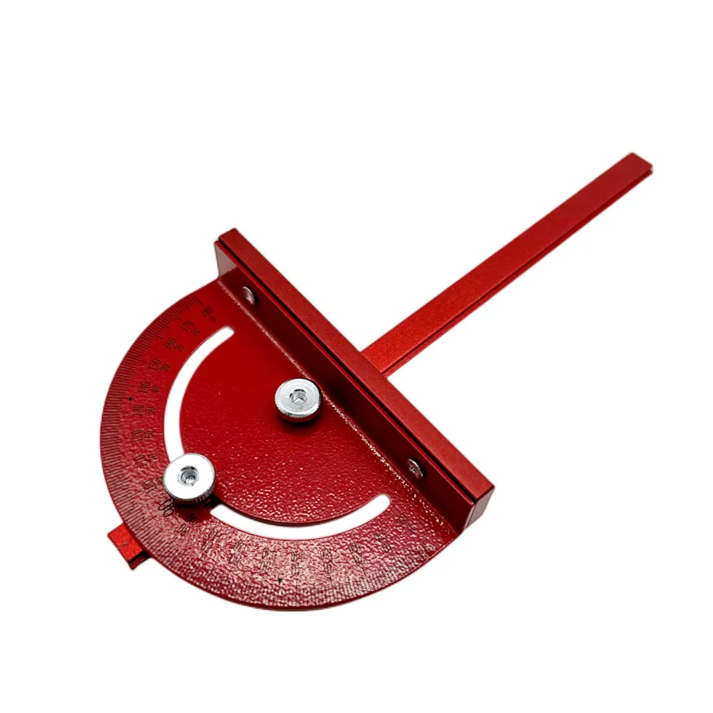 Medidor de inglete de aluminio, valla de empuje de corte oblicuo de ángulo de 0-180 grados para banco de carpintería, enrutador, placa de inserción de mesa