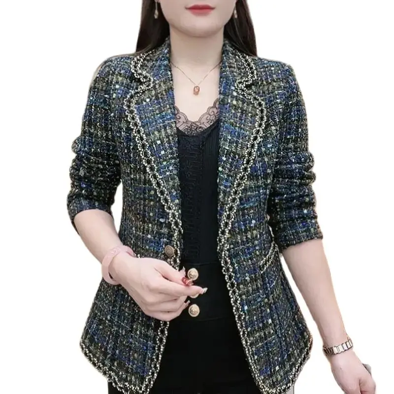 

Fashion 2024 New Spring Autumn Women's Jacket Tops Short High-End 1 Buckle Casual Suit Coat Slim Female Suit Jacket Female