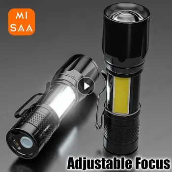 Mini latarka LED oświetlenie COB latarka latarka regulacja wiązki światła USB 2000 lumenów latarnia wodoodporny, długi