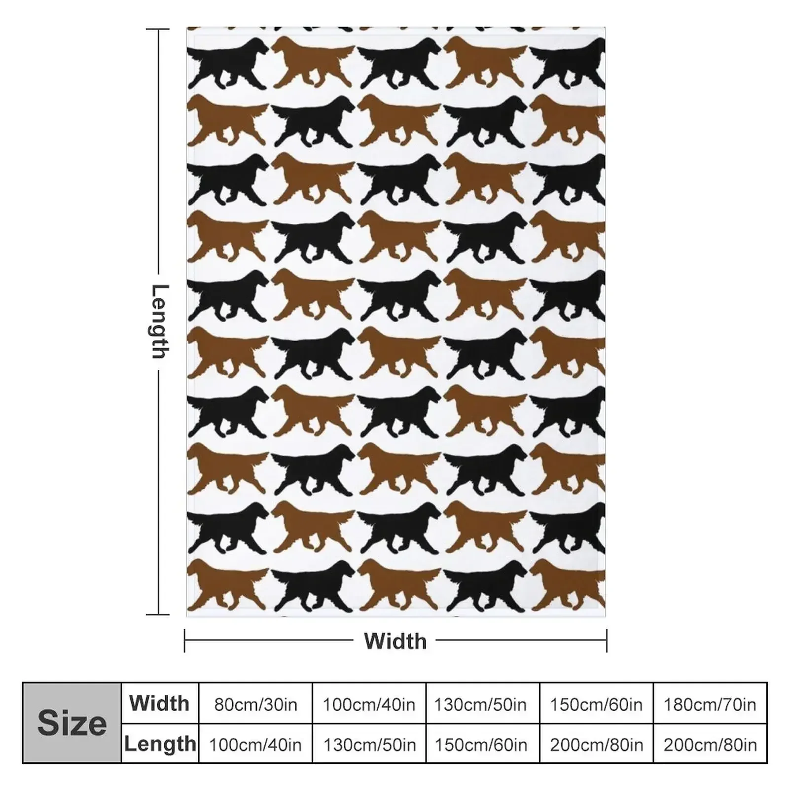 Black and Liver Flat-Coated Retrievers Throw Blanket