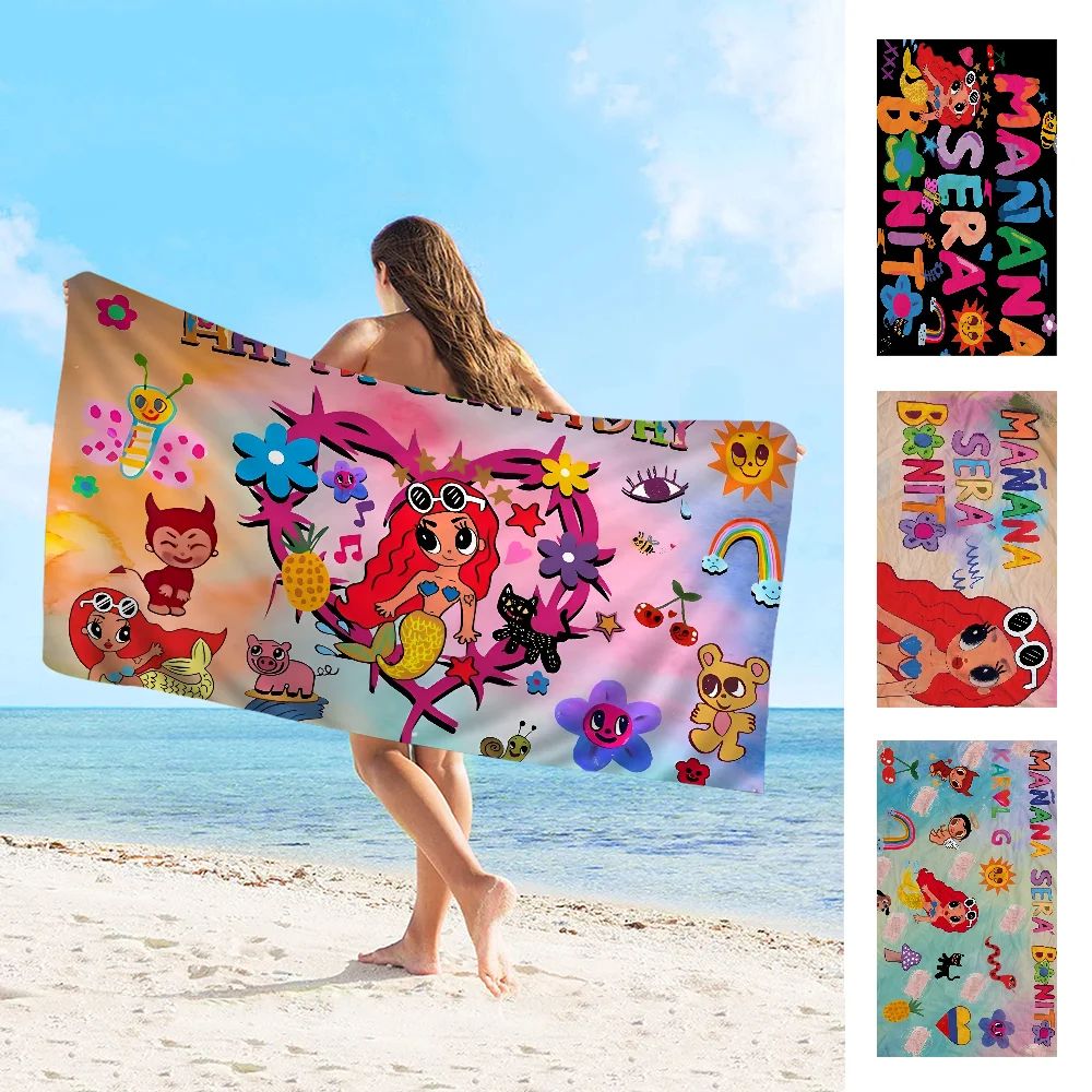 Karol G Female Singer Towel Microfiber Beach Towel Absorbent Quick dry Soft Yoga Swimming Resort Mountain Climbing Towel